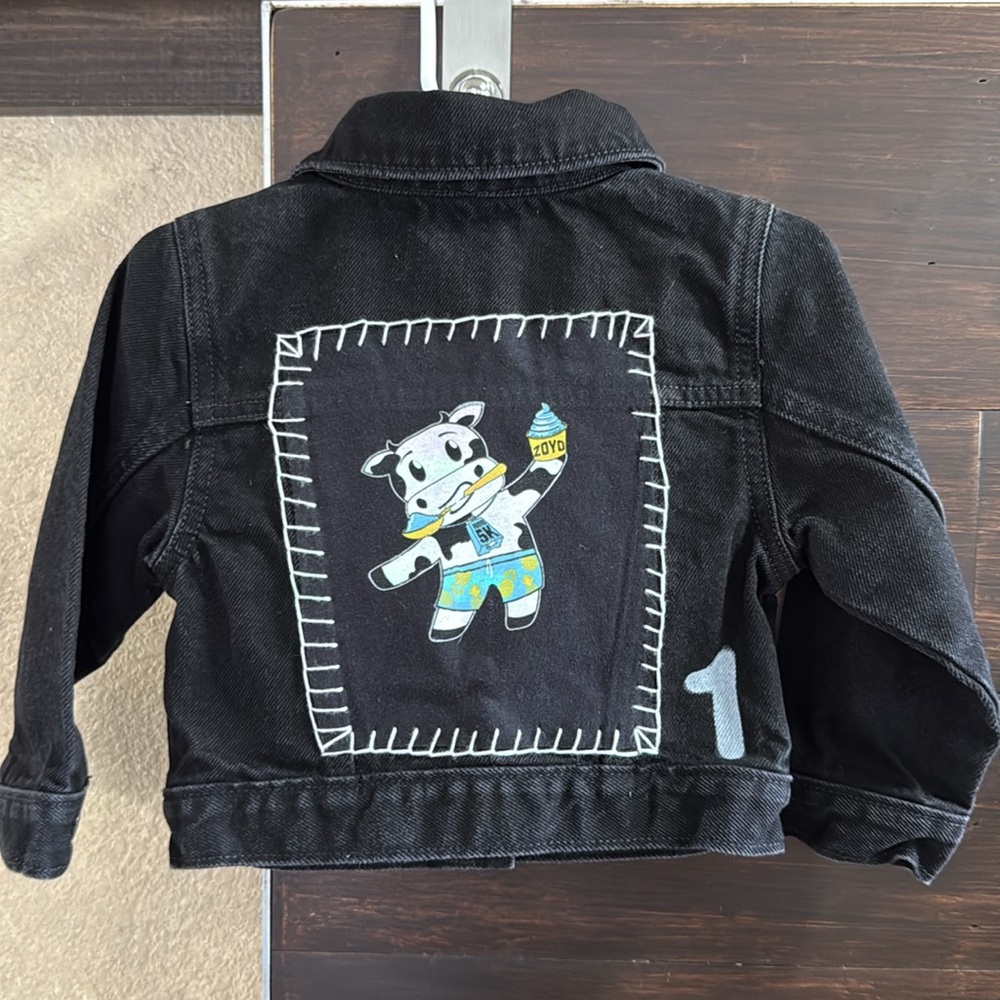 Upcycled Old Navy (Cow) Black Denim Kid's 2T